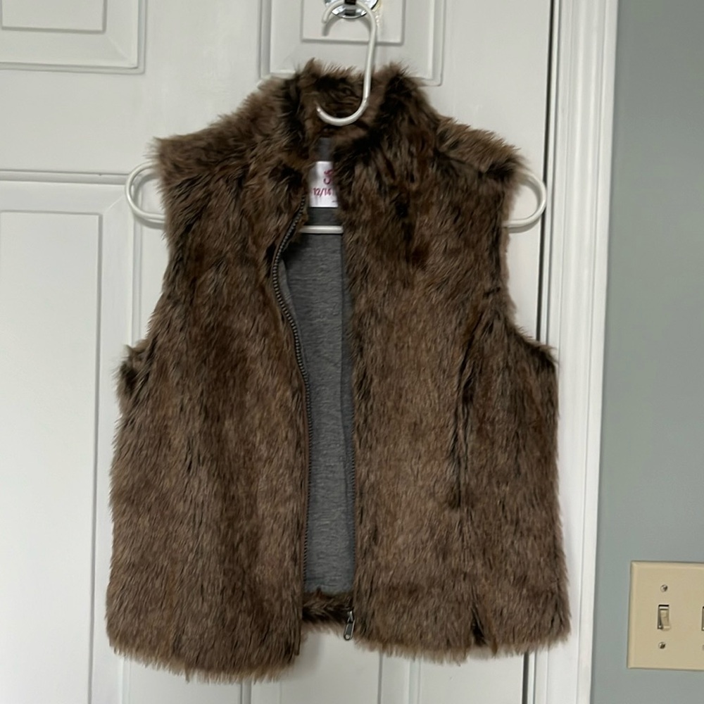 Brown Fur Vest (Justice)